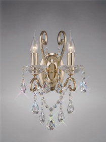 Vela French Gold Crystal Wall Lights Diyas Armed Wall Lights